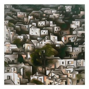 Abandoned Village Kayakoy Fethiye Landschaft Kunst Poster