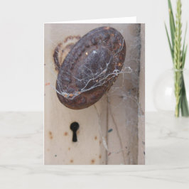 Abandonierte Tür mit Spider Web Karte