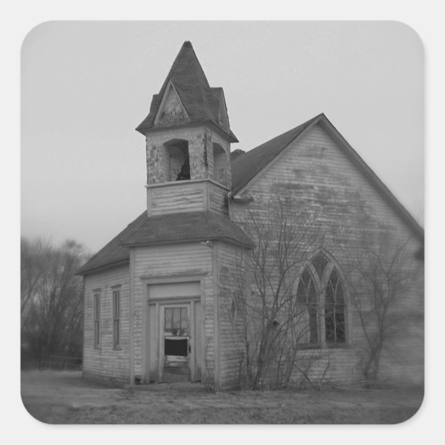 Abandred Church Quadratischer Aufkleber (Vorderseite)