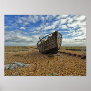 Abandred Holzfischboot Dungeness Poster