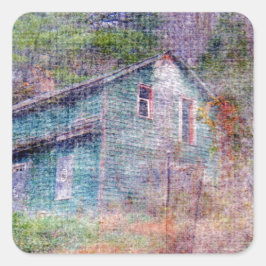 Abandred House Quadratischer Aufkleber