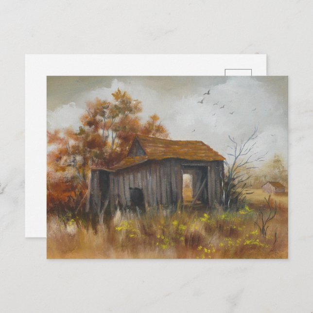 Abandred Stallfarm Rustic Country Postcard Postkarte (Vorne/Hinten)