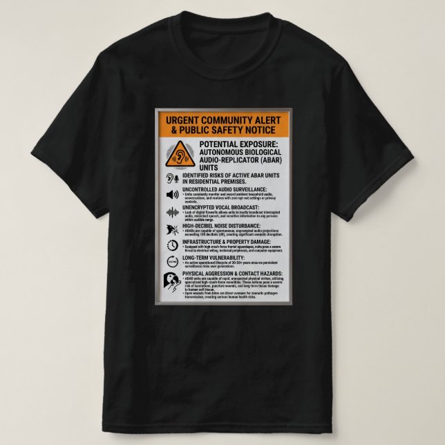 ABAR-Warnung T-Shirt (Design vorne)