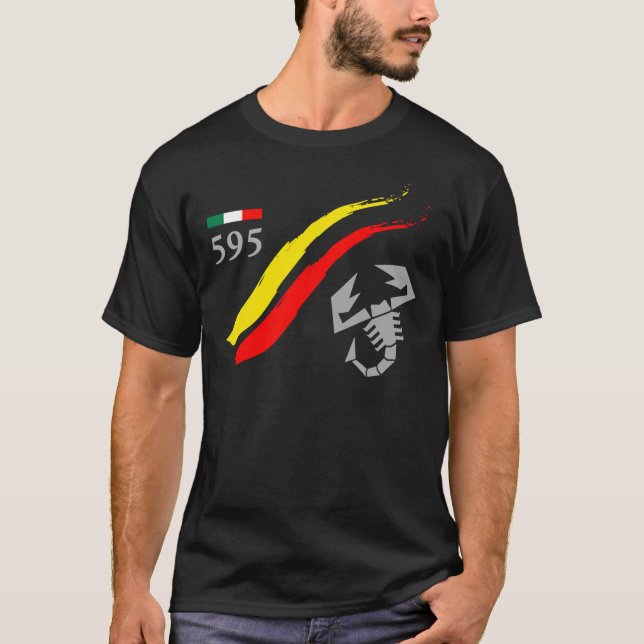 Abarth 595 Scorpion Black Car Classic T - Shirt (Vorderseite)