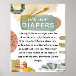 Abastract Baby Dusche 'Late Night Diaper' Poster