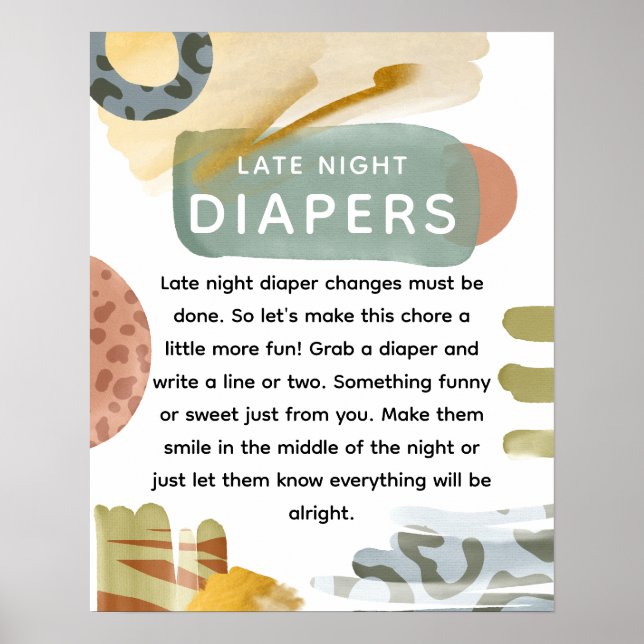 Abastract Baby Dusche 'Late Night Diaper' Poster (Vorne)