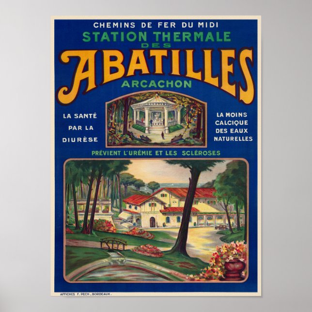 Abatilles Arcachon France Vintage Poster 1920 (Vorne)
