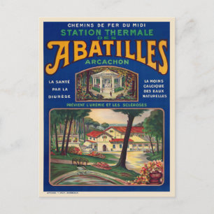 Abatilles Arcachon France Vintage Poster 1920 Postkarte