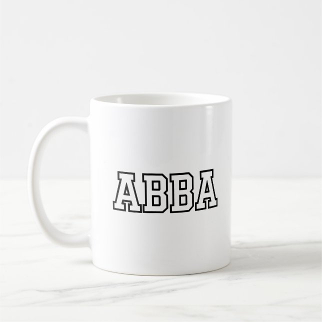 Abba Name Typografie Design Kaffeetasse (Links)