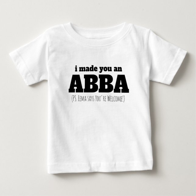 Abba Vater Erstes Geschenk des ältesten Kindes Baby T-shirt (Vorderseite)