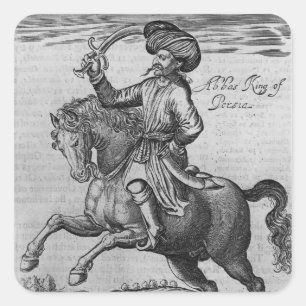Abbas King of Persia, Illustration Quadratischer Aufkleber