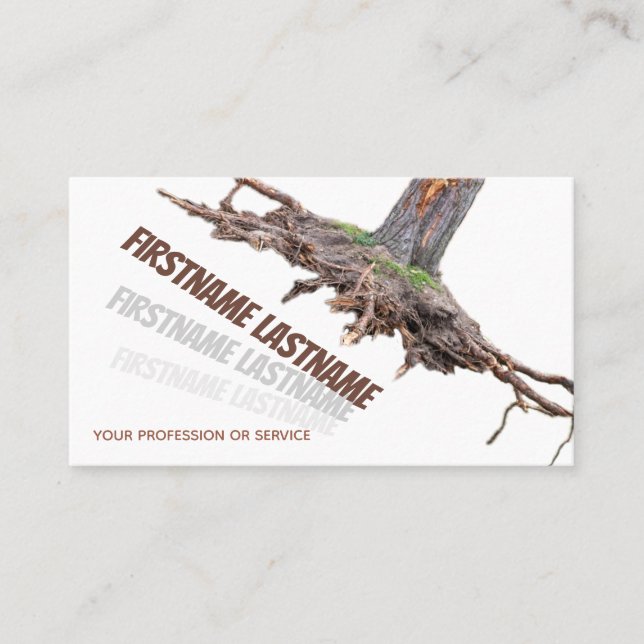 Abbau der Baumwurzel und Ausgrabung von Bäumen Visitenkarte (Vorderseite)