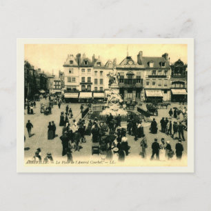 Abbeville, Frankreich, Admiral Courbet Platz, Vint Postkarte