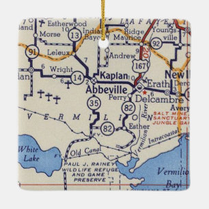 Abbeville Vintag Map Keramikornament