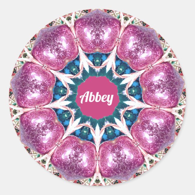 ABBEY ~ Abstraktes Muster ~ Personalisiert Runder Aufkleber (Vorderseite)