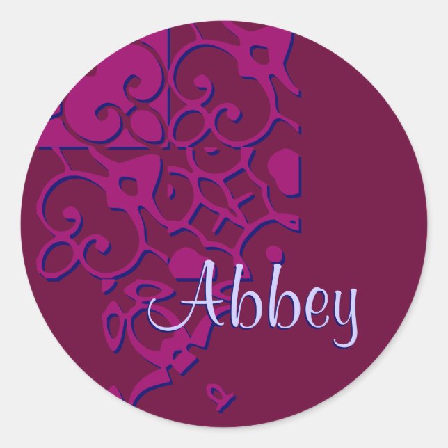 Abbey Designer Name II Aufkleber (Vorderseite)