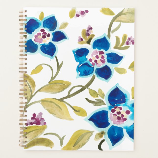 Abbey Floral Tiles - Blue Blooms Planer (Vorderseite)