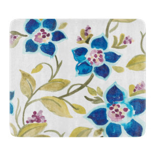 Abbey Floral Tiles - Blue Blooms Schneidebrett