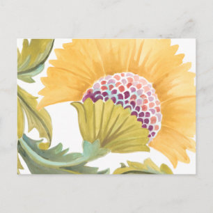 Abbey Floral Tiles - Gelb Postkarte