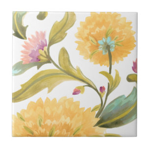 Abbey Floral Tiles - Gelbe Blumen Fliese