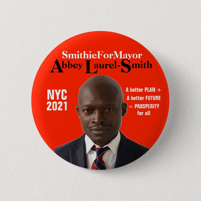 Abbey Laurel-Smith für NYC Mayor 2021 Button (Vorderseite)