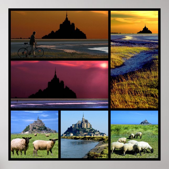 Abbey Mont-Saint-Michel Mosaic Poster (Vorne)