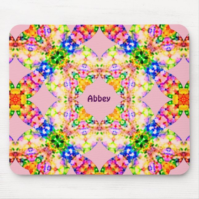 ABBEY ~ Sweet Pastel Pattern ~ Personalisiert Mousepad (Vorne)
