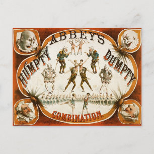 Abbey's Humpty Dumpty Combination Circus Poster Postkarte