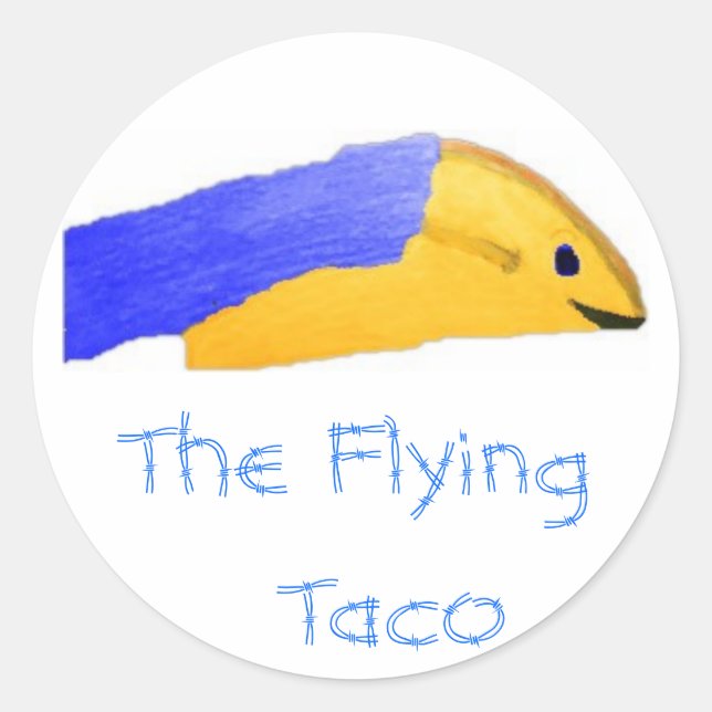 Abbildung 73, Das fliegende Taco Runder Aufkleber (Vorderseite)