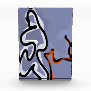 Abbildung: Abstrakt Blau, Orange, B & W Fotoblock
