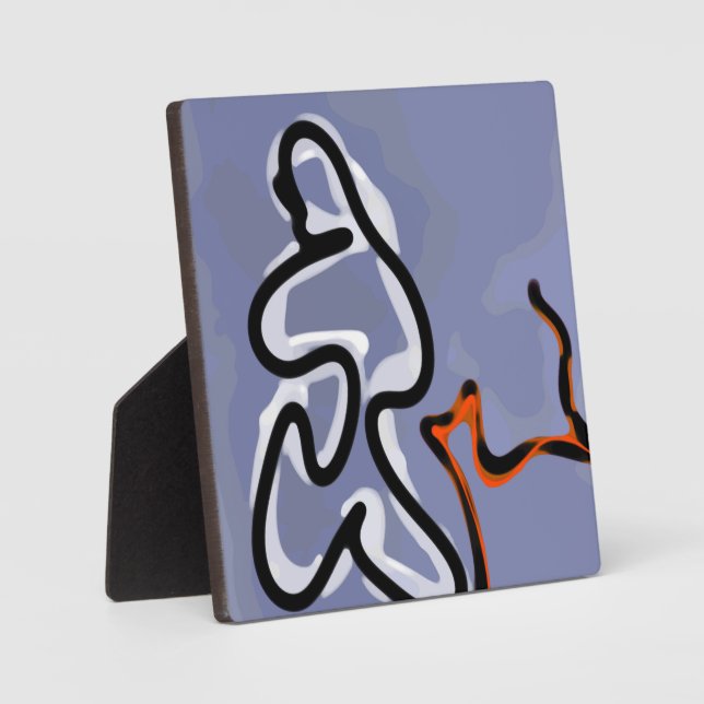 Abbildung: Abstrakt Blau, Orange, B & W Fotoplatte (Vorderseite)