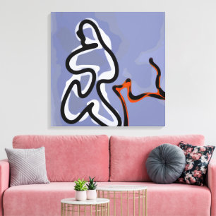 Abbildung: Abstrakt Blau, Orange, B & W Leinwanddruck