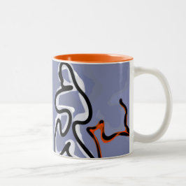 Abbildung: Abstrakt Blau, Orange, B & W Zweifarbige Tasse