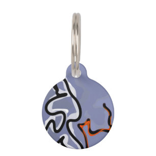 Abbildung: Custom Blue, Orange, B & W Haustiermarke