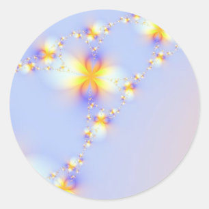 Abbildung der computergenerierten 3D-Fraktal-Blume Runder Aufkleber
