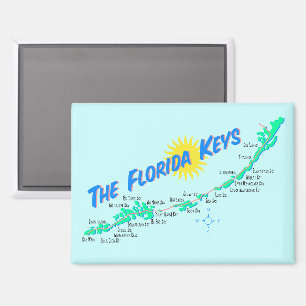 Abbildung der Florida Keys Map Retrostil Magnet