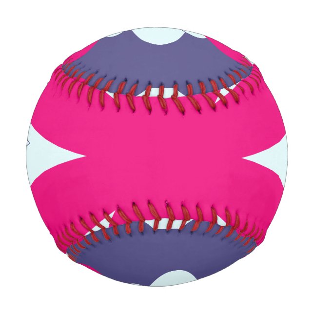 Abbildung der lila und rosa Blumenformen Baseball (Vorderseite)