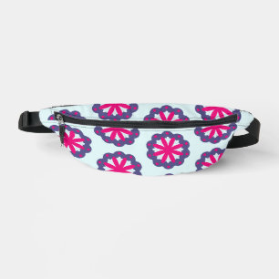 Abbildung der lila und rosa Blumenformen Bauchtasche