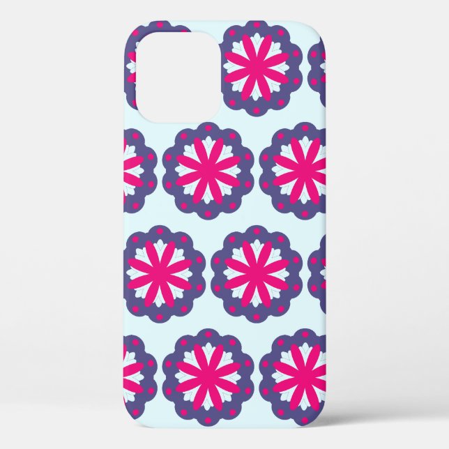 Abbildung der lila und rosa Blumenformen Case-Mate iPhone Hülle (Rückseite)