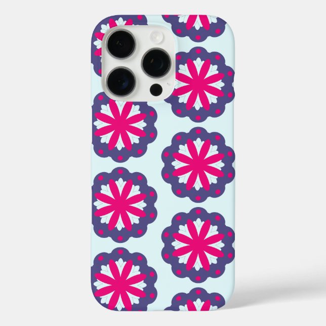 Abbildung der lila und rosa Blumenformen Case-Mate iPhone Hülle (Rückseite)