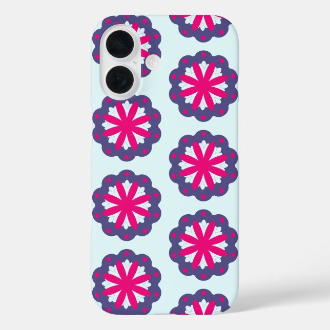 Abbildung der lila und rosa Blumenformen Case-Mate iPhone Hülle (Rückseite)