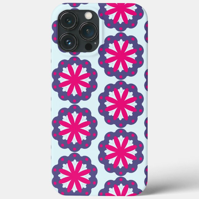 Abbildung der lila und rosa Blumenformen Case-Mate iPhone Hülle (Rückseite)