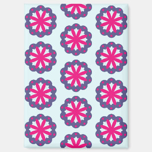 Abbildung der lila und rosa Blumenformen Magnet