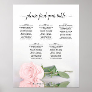Abbildung der Rosa-Rose-5-Tabelle Poster