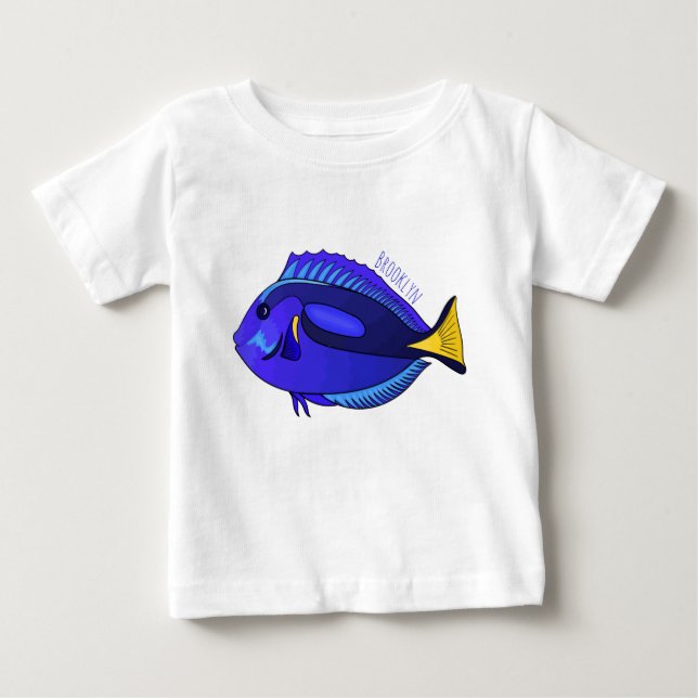 Abbildung des Blauen Tang-Cartoon Baby T-shirt (Vorderseite)