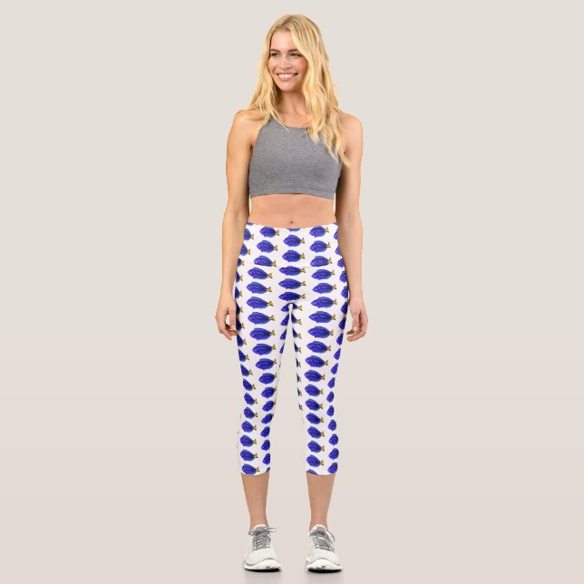 Abbildung des Blauen Tang-Cartoon Capri Leggings (Vorderseite)