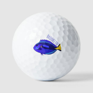 Abbildung des Blauen Tang-Cartoon Golfball