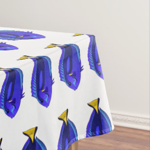 Abbildung des Blauen Tang-Cartoon Tischdecke