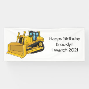 Abbildung des Bulldozer-Cartoon Banner