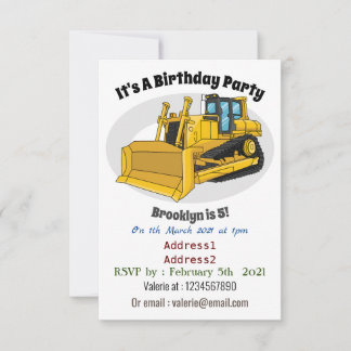 Abbildung des Bulldozer-Cartoon Einladung